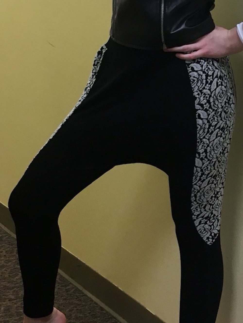 Alexandra Collection Hip Hop Lace Insert Drop Crotch Pants